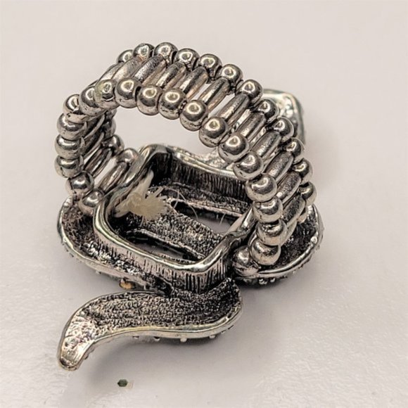 Large Snake Stretch Ring Statement Ring Animal Jewelry - Picture 5 of 12